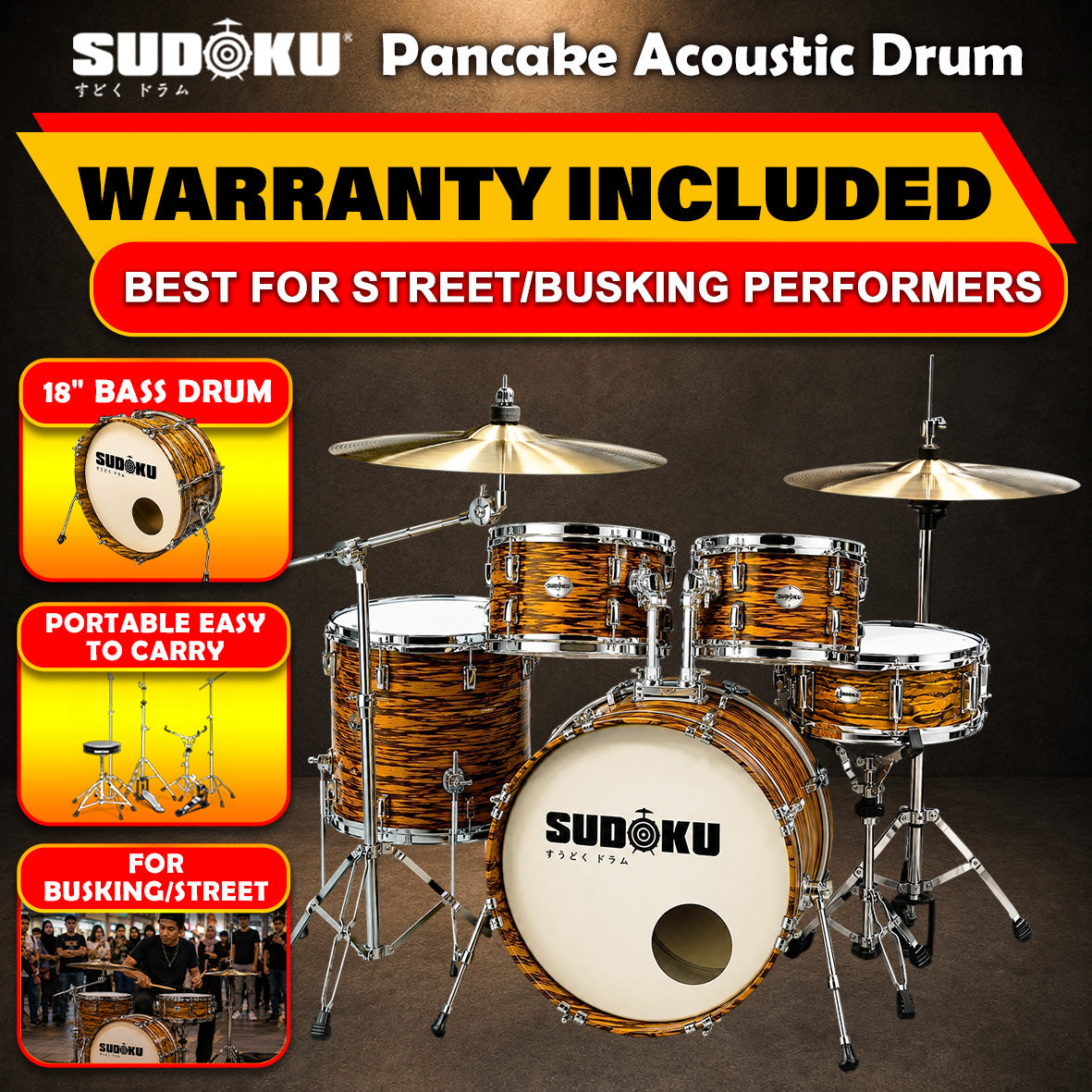 Sudoku Busking Pancake Acoustic Drum
