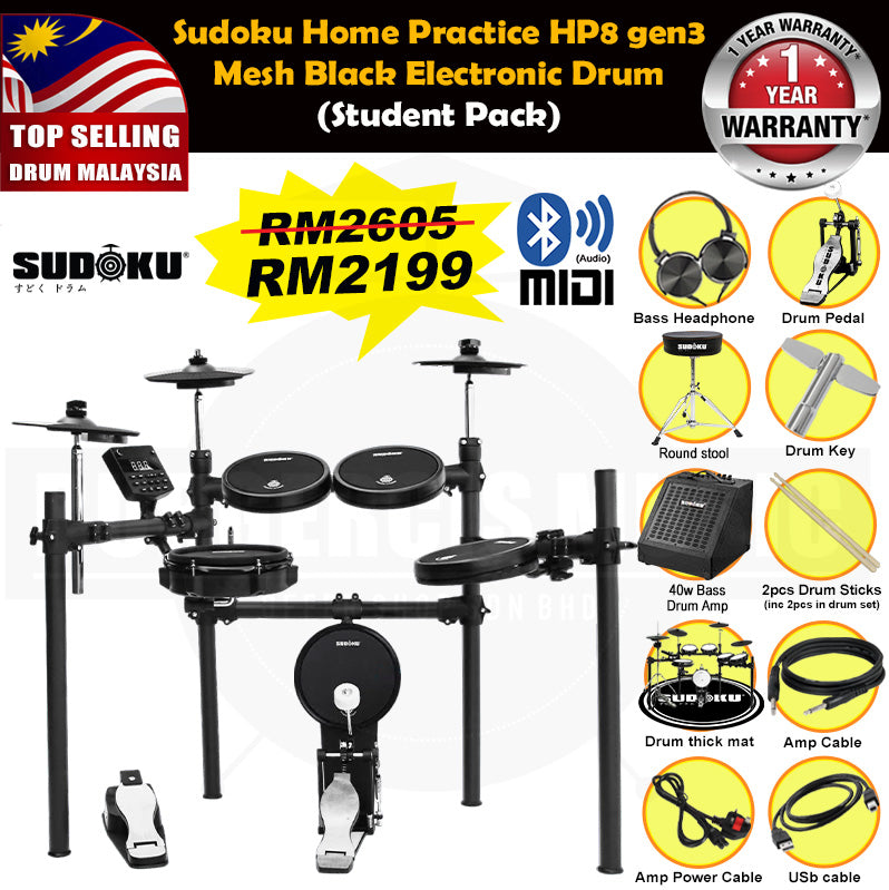 Sudoku Home Practice Gen3 Mesh Black Electronic drum