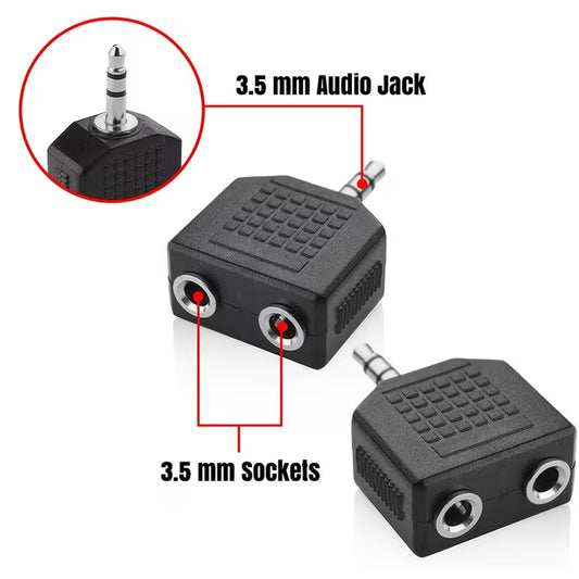 Sudoku Adapter 3.5mm TRS Male to Dual 3.5mm TRS Female Audio Jack