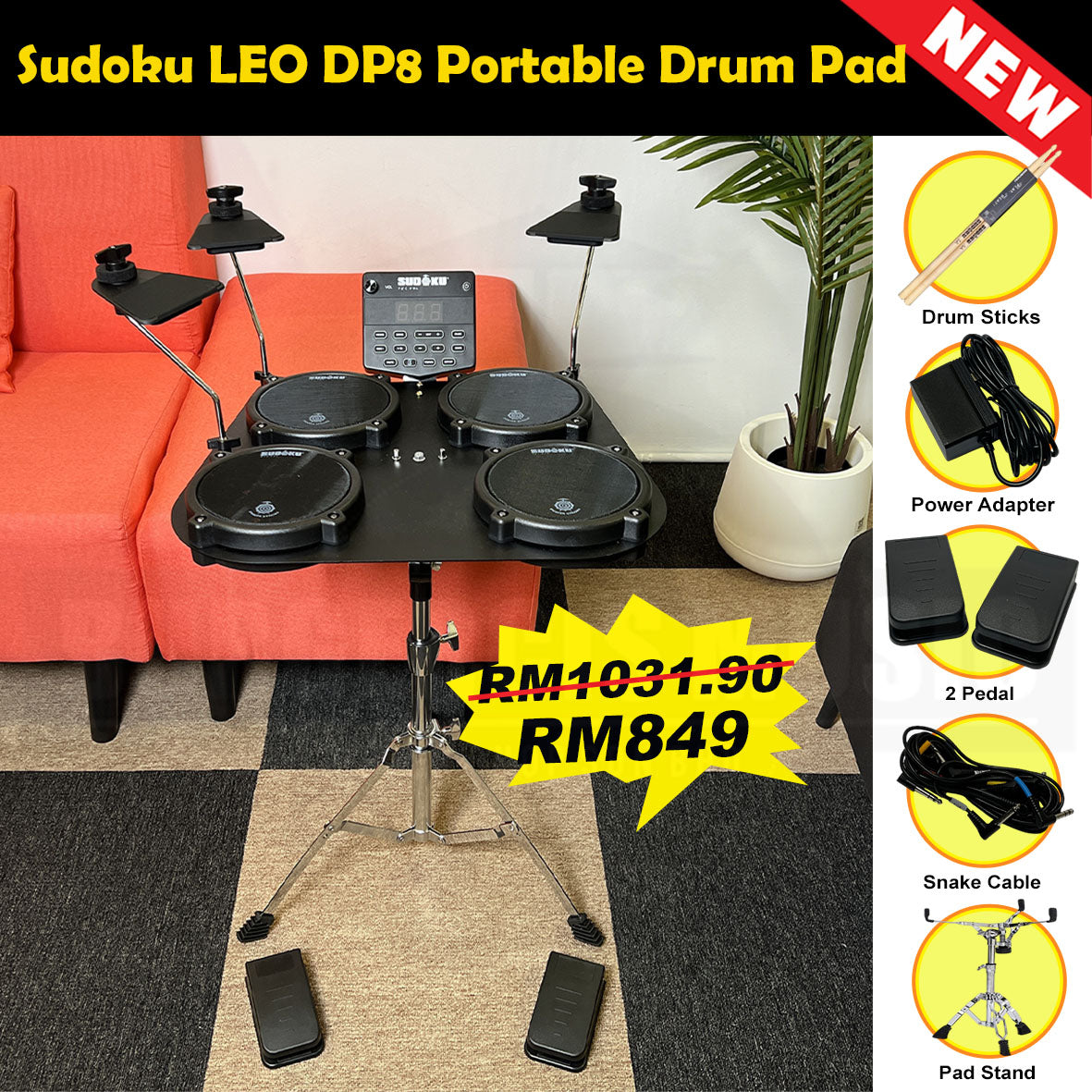 Sudoku BHP70 Electronic Drum (full mesh & Bluetooth)