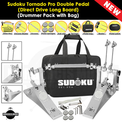 Sudoku Tornado Double Pedal Twin Pedal Drum pedal (Direct Drive LongBoard) for Electronic Drum & Acoustic Drum