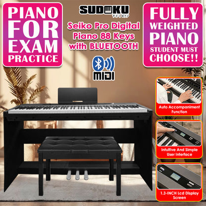 Sudoku Seiko Pro 88keys Digital Piano (fully weighted,hammer action,exam grade)