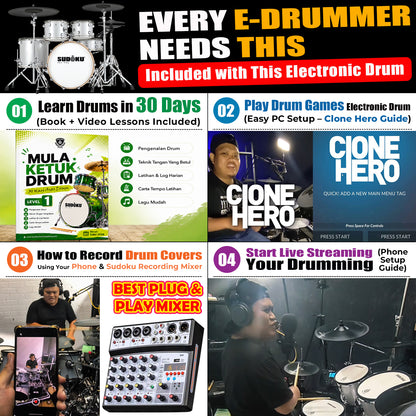 Sudoku BHP70 Electronic Drum (full mesh & Bluetooth)