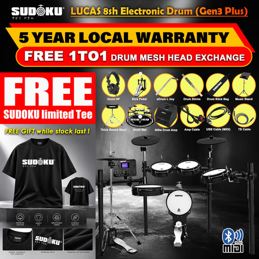 (Gen3 Plus) Sudoku Lucas 8sh / 10sh / 12sh / 13sh PRO With RE Cymbal Full mesh Electronic Drum