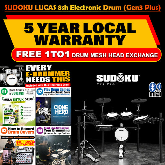 (Gen3 Plus) Sudoku Lucas 8sh / 10sh / 12sh / 13sh PRO With RE Cymbal Full mesh Electronic Drum