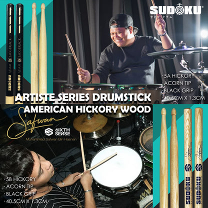 Sudoku Artiste series (adam jaggerjack 5A / safwan 5B) American Hickory Drumsticks