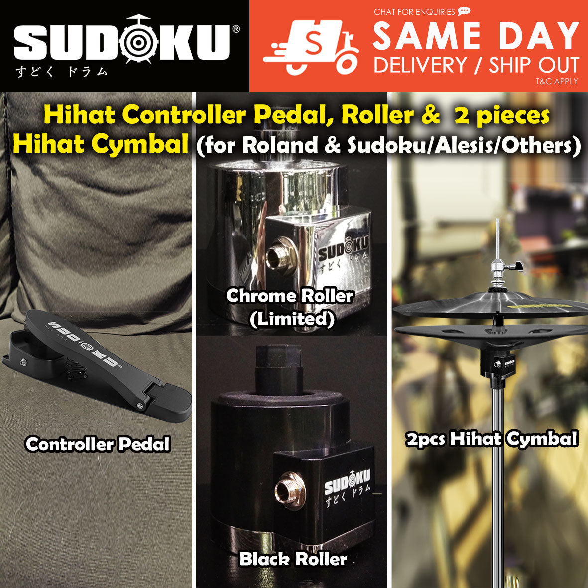 Sudoku Electronic electric Drum Hihat Roller Hihat Controller Pedal 2 piece hihat