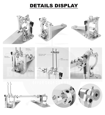 Sudoku Tornado Double Pedal Twin Pedal Drum pedal (Direct Drive LongBoard) for Electronic Drum & Acoustic Drum