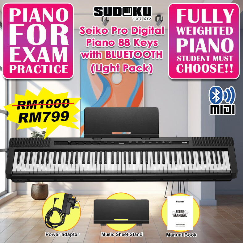 Sudoku Seiko Pro 88keys Digital Piano (fully weighted,hammer action,exam grade)