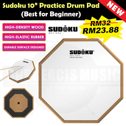 Sudoku Practice pad 10" Drum Pad (Low Noise, Real Feel)