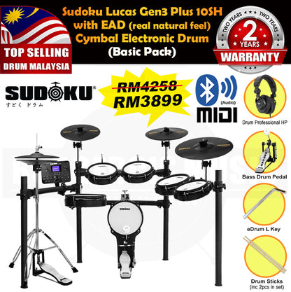 (Gen3 Plus) Sudoku Lucas 8sh / 10sh / 12sh / 13sh PRO With RE Cymbal Full mesh Electronic Drum