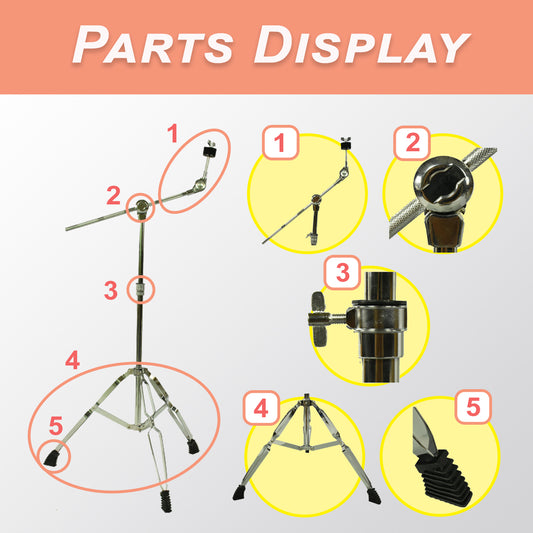 SUDOKU Boom Cymbal Stand Adjustable foldable (Double Braced)