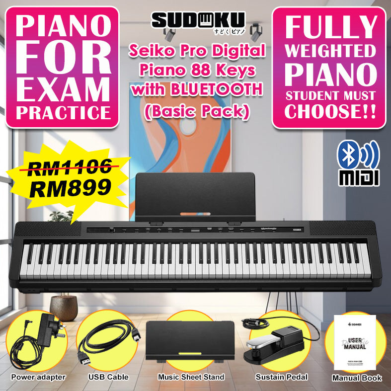 Sudoku Seiko Pro 88keys Digital Piano (fully weighted,hammer action,exam grade)