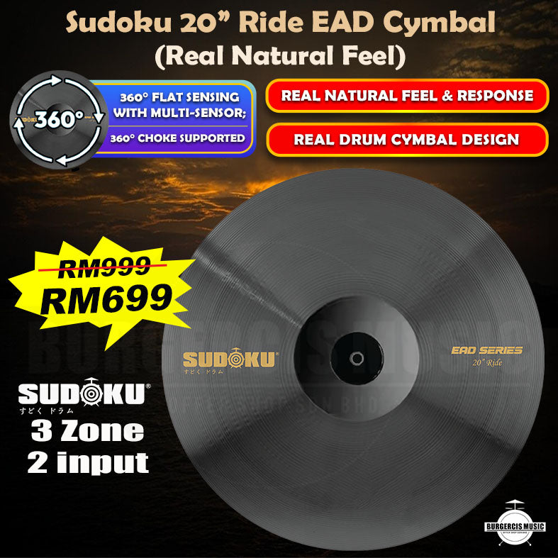 Sudoku EAD Electronic Drum Cymbal (360° Choke & Real Feel)