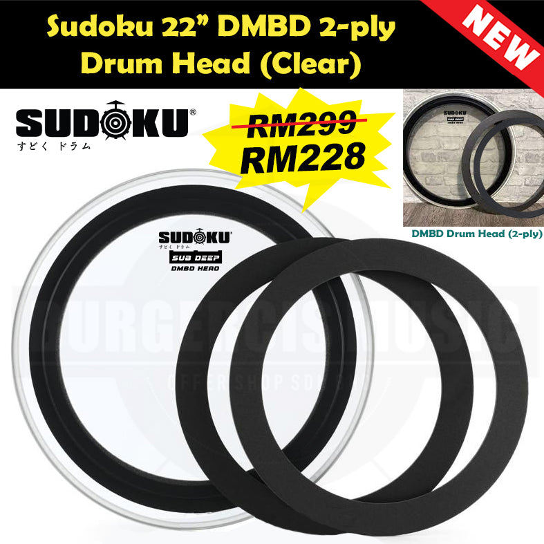 Sudoku 22" DMBD clear bass drum head skin drum head (Evans EMAD2 EMAD Quality)