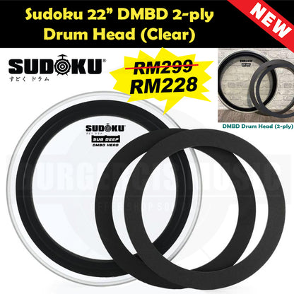 Sudoku 22" DMBD clear bass drum head skin drum head (Evans EMAD2 EMAD Quality)