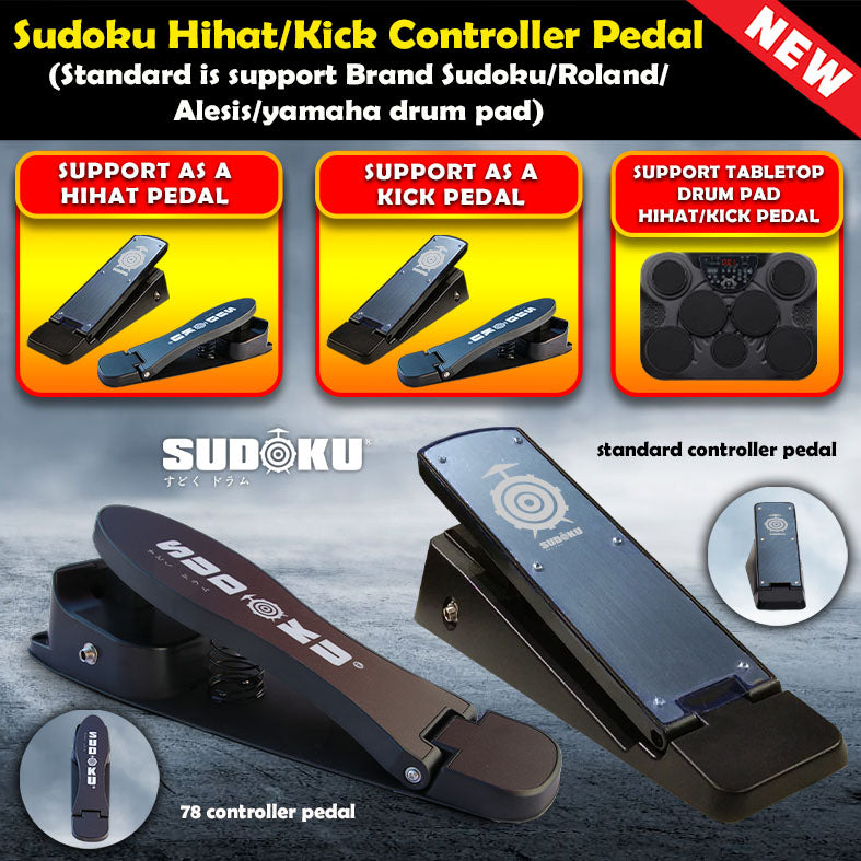 Sudoku hihat / kick pedal controller pedal bass drum tabletop drum pad (avatar/alesis/roland/sudoku)