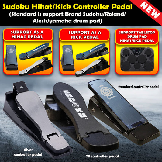 Sudoku hihat / kick pedal controller pedal bass drum tabletop drum pad (avatar/alesis/roland/sudoku)