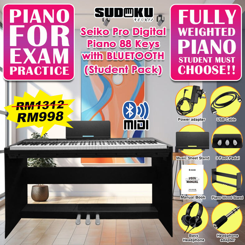 Sudoku Seiko Pro 88keys Digital Piano (fully weighted,hammer action,exam grade)