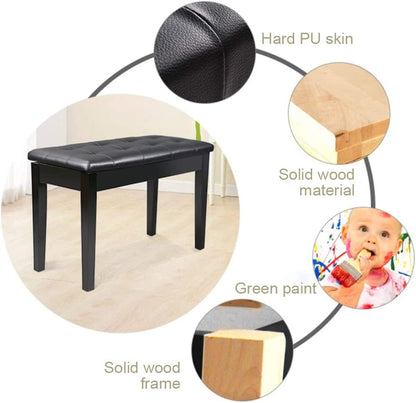 Sudoku Grand Classic Two Seater Piano bench / Keyboard Bench / Stool / Chair with Storage Compartment