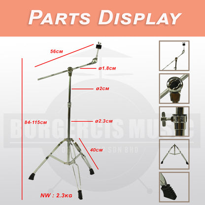 SUDOKU Boom Cymbal Stand Adjustable foldable (Double Braced)