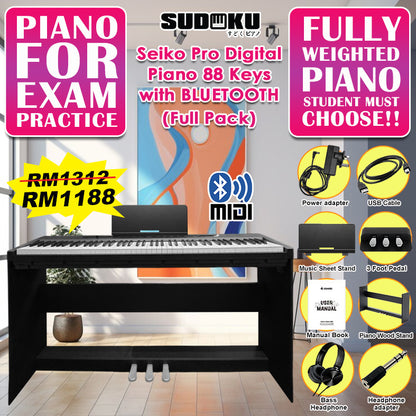 Sudoku Seiko Pro 88keys Digital Piano (fully weighted,hammer action,exam grade)