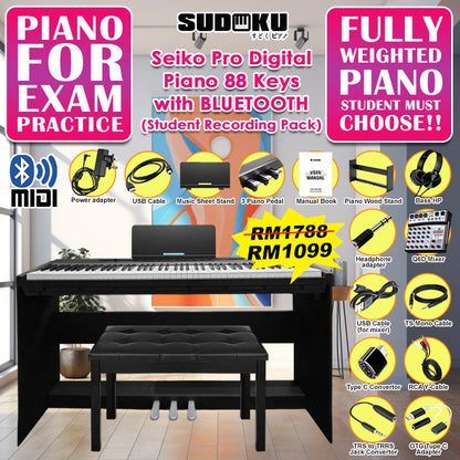 Sudoku Seiko Pro 88keys Digital Piano (fully weighted,hammer action,exam grade)
