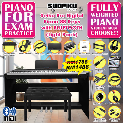 Sudoku Seiko Pro 88keys Digital Piano (fully weighted,hammer action,exam grade)