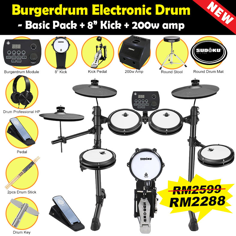 Burgerdrum Electronic Drum Digital Electric Drum set Drum Murah