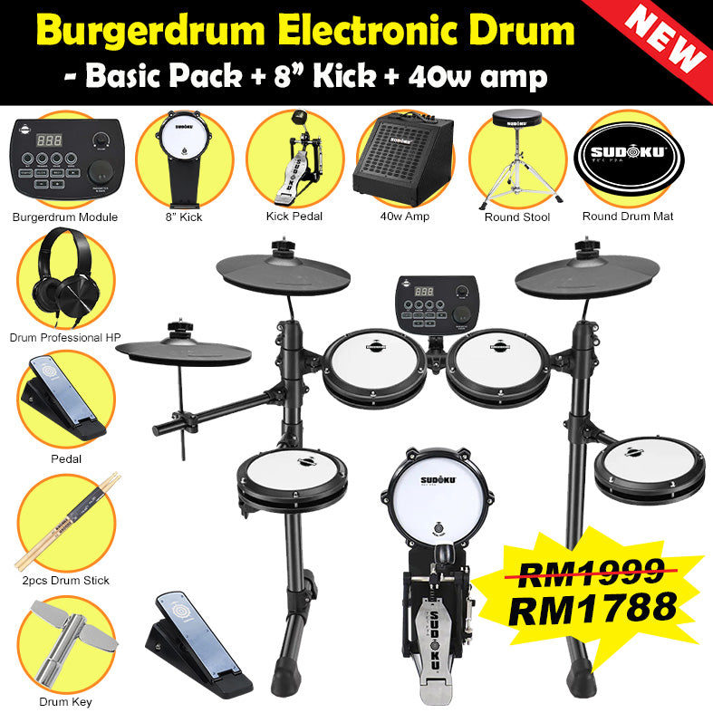 Burgerdrum Electronic Drum Digital Electric Drum set Drum Murah
