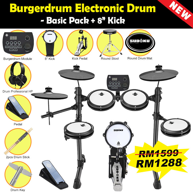 Burgerdrum Electronic Drum Digital Electric Drum set Drum Murah