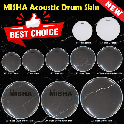 MISHA Acoustic Drum Skin Head (Remo factory)