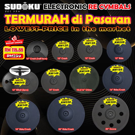 Sudoku RE Electronic Drum Cymbals (Choke & Real Feel)