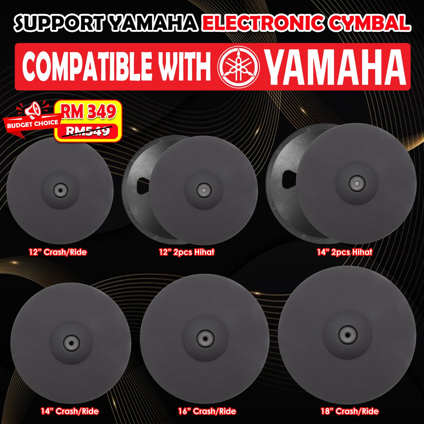 support yamaha cymbal electronic cymbal 3 zone