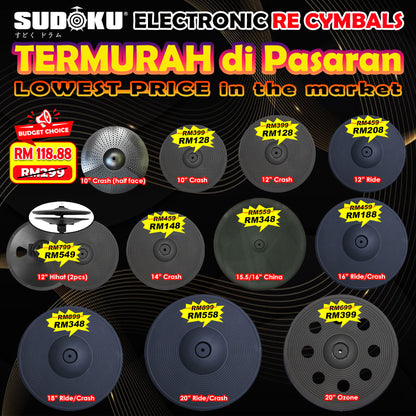 Sudoku RE Electronic Drum Cymbals (Choke & Real Feel)