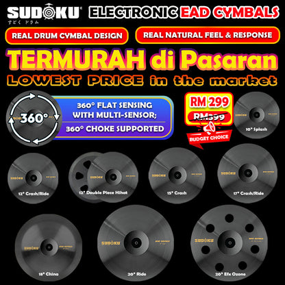 Sudoku EAD Electronic Drum Cymbal (360° Choke & Real Feel)