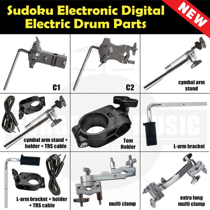 Sudoku Drum Hardware (Tom & Cymbal Holders, Clamps, Arms, Brackets & Extensions)