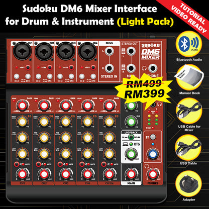 Sudoku DM6 USB Mixer Interface Recording for Drum cover & Piano cover