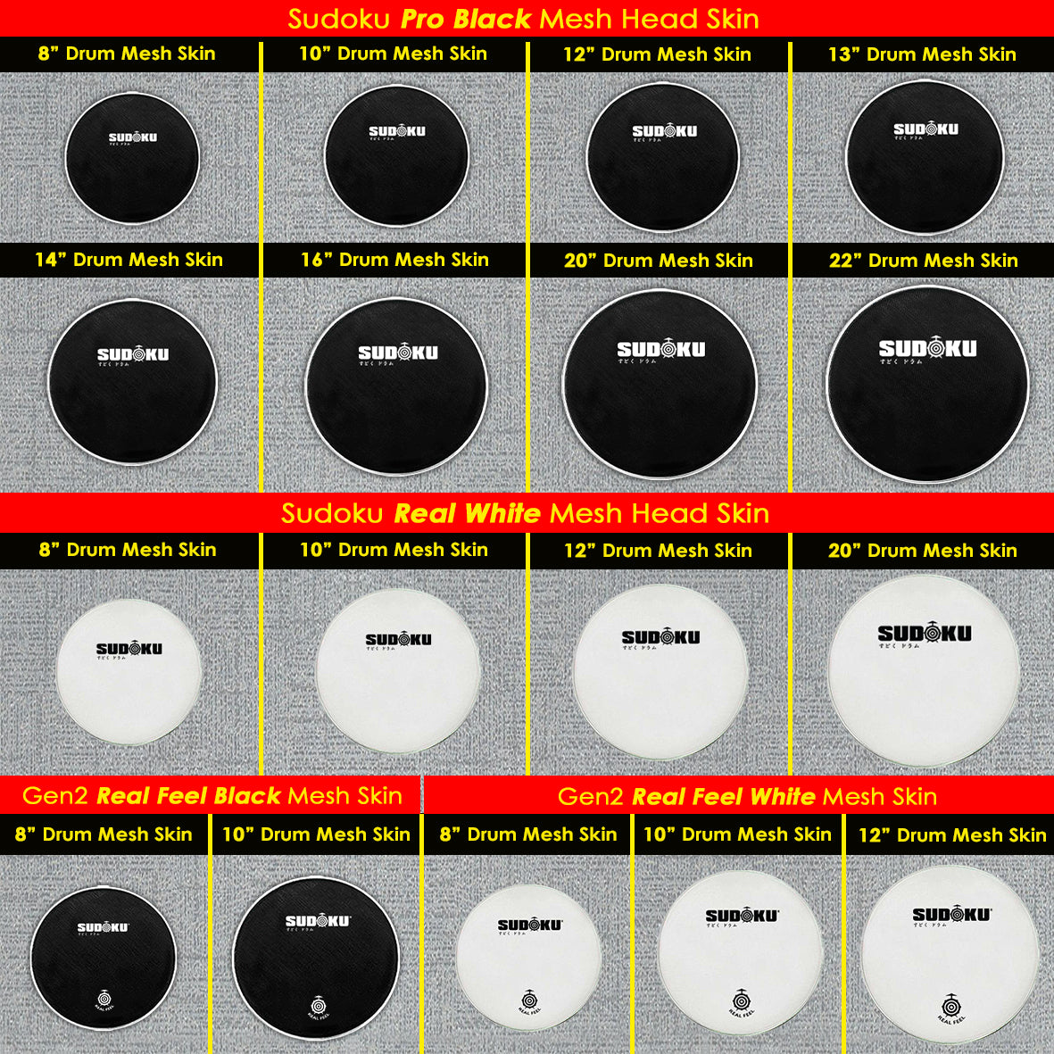 Sudoku Electronic Drum Skin Head