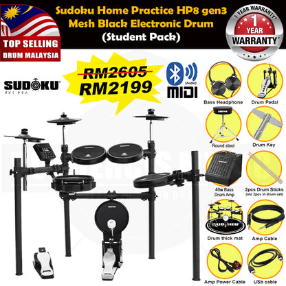 Sudoku Home Practice Gen3 Mesh Black Electronic drum