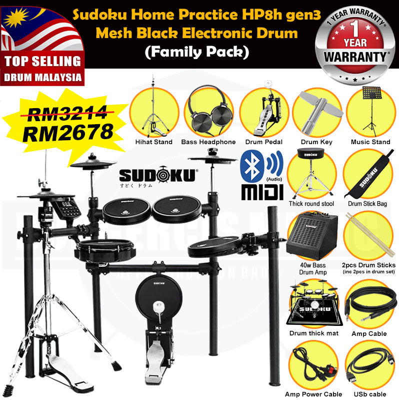 Sudoku Home Practice Gen3 Mesh Black Electronic drum