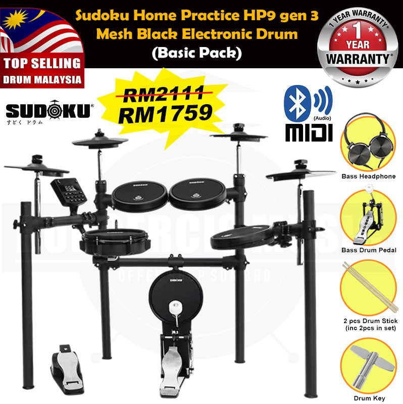 Sudoku Home Practice Gen3 Mesh Black Electronic drum
