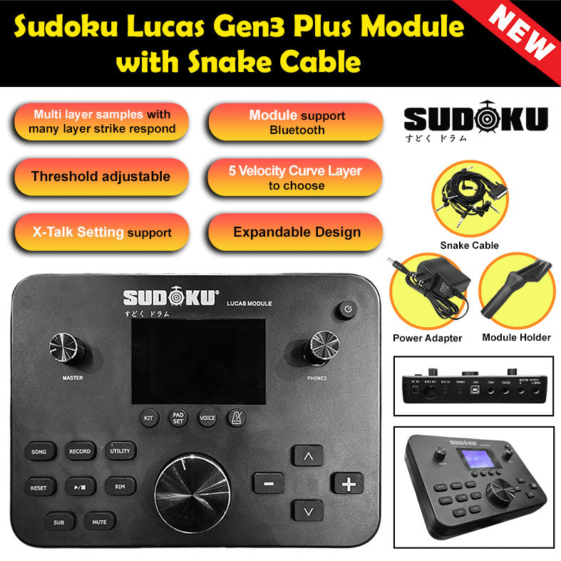 (Gen3 Plus) Sudoku Home Practice Mesh Black Electronic drum