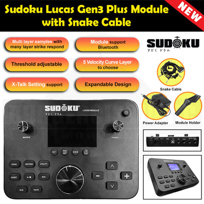 (Gen3 Plus) Sudoku Lucas 8sh / 10sh / 12sh / 13sh PRO With RE Cymbal Full mesh Electronic Drum