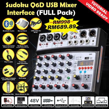 Sudoku DM6 USB Mixer Interface Recording for Drum cover & Piano cover