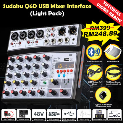 Sudoku DM6 USB Mixer Interface Recording for Drum cover & Piano cover
