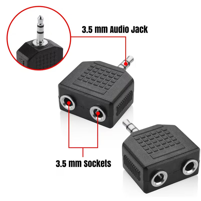 Sudoku Adapter 3.5mm TRS Male to Dual 3.5mm TRS Female Audio Jack