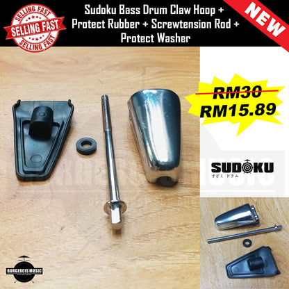 Acoustic bass drum claw hoop + protect rubber + screwtension rod + protect washer + bass drum/tom drum lug