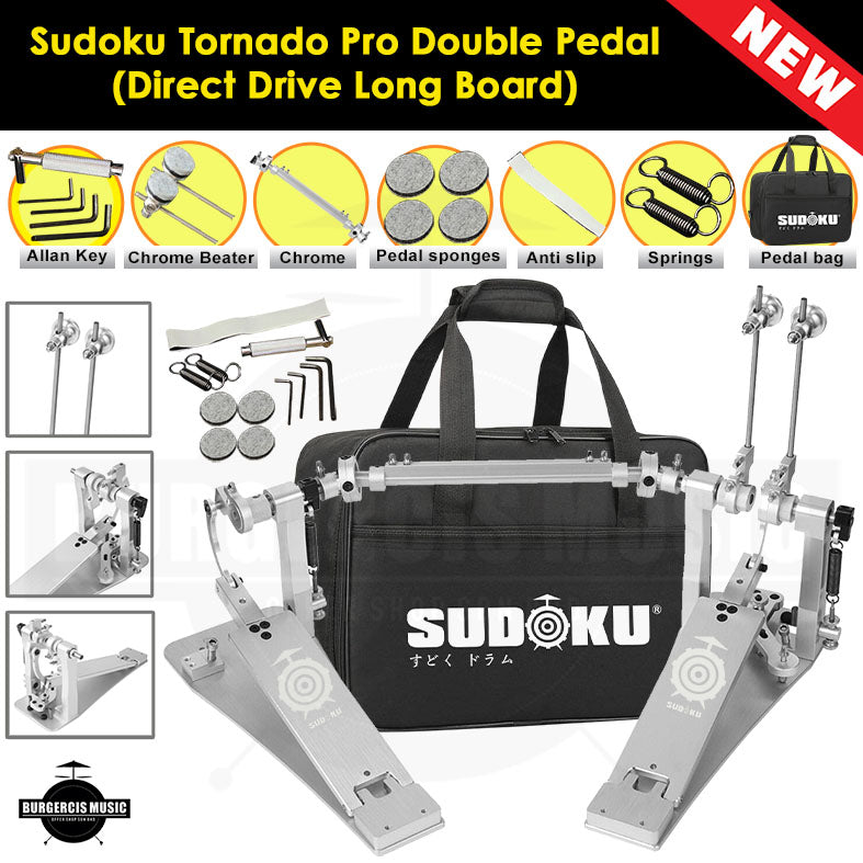 Sudoku Tornado Double Pedal Twin Pedal Drum pedal (Direct Drive LongBoard) for Electronic Drum & Acoustic Drum