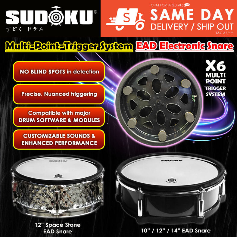 Sudoku 12" & 14” Snare Electronic Mesh Drum Pad (Multi-Point-Trigger System)